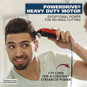 Wahl USA Clip ‘N Trim 2 in 1 Corded Hair Clipper with Pop Up Trimmer Kit, The Perfect Hair Clippers for Men’s Haircuts and Long Beard Touch Up Grooming – 79900-1501P