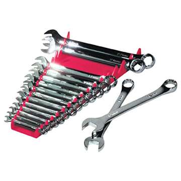 Ernst Mfg 16 Slot Wrench Organizer Tray - Red Durable Tool Storage Solution