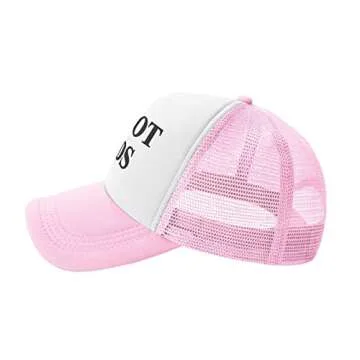 I Love Heart Hot Dads Hat Unisex Adult Trucker Hats Adjustable Cap for Adults Classic Fishing Caps Pink