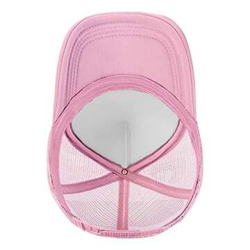 I Love Heart Hot Dads Hat Unisex Adult Trucker Hats Adjustable Cap for Adults Classic Fishing Caps Pink