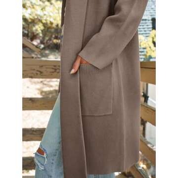 LILLUSORY Women's Long Dressy Cardigan Sweaters Fall Oversized Coatigan Jackets 2025 Knit Business Casual Winter Coats Nutmeg S
