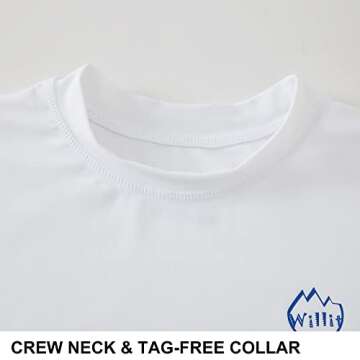 Willit Boys Rash Guard Swim Shirt Baby/Toddler Long Sleeve UPF 50+ Sun Protection SPF Quick Dry Shirt White 12-18 Months