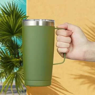CIVAGO Insulated Travel Coffee Mug with Lid and Straw