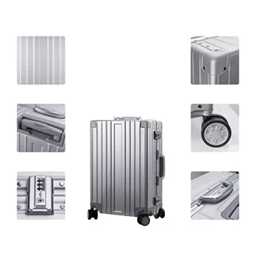 TRAVELKING Aluminum Carry On Luggage with TSA Lock