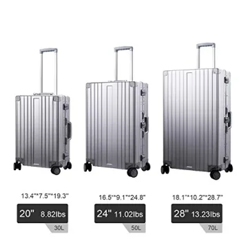 TRAVELKING Aluminum Carry On Luggage with TSA Lock