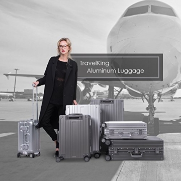TRAVELKING Aluminum Carry On Luggage with TSA Lock