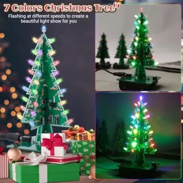 ICstation 3D Christmas Tree Soldering Kit for All Ages