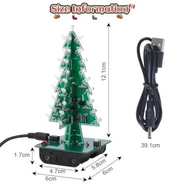 ICstation 3D Christmas Tree Soldering Kit for All Ages