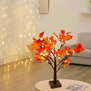 Whonline Lighted Maple Tree for Thanksgiving Decor