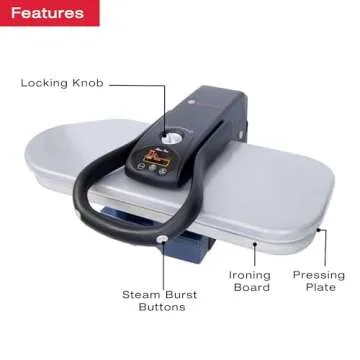 SINGER Intelligent Steam Press (1500W) | Professional Steamer with Non-stick Pressing Surface and Di...