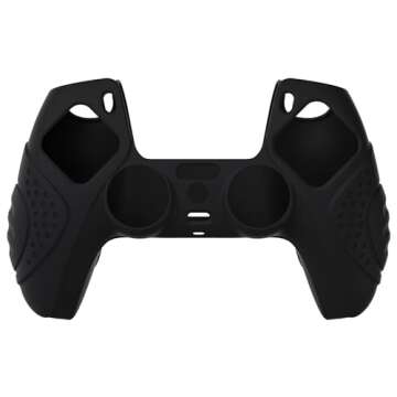 eXtremeRate PlayVital Guardian Edition Black Ergonomic Soft Anti-Slip Controller Silicone Case Cover...