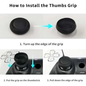 eXtremeRate PlayVital Guardian Edition Black Ergonomic Soft Anti-Slip Controller Silicone Case Cover for ps5, Rubber Protector Skins with Black Joystick Caps for ps5 Controller