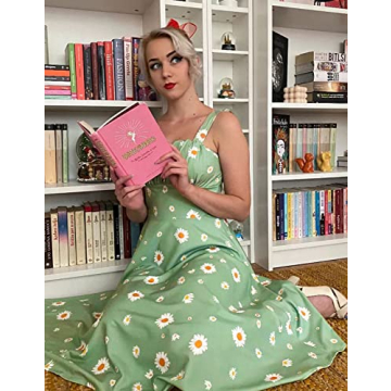 Stylish Women's Vintage Floral Sage Green Dress Online