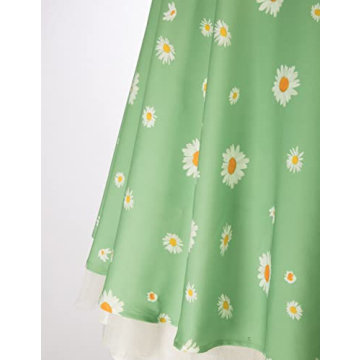 Stylish Women's Vintage Floral Sage Green Dress Online