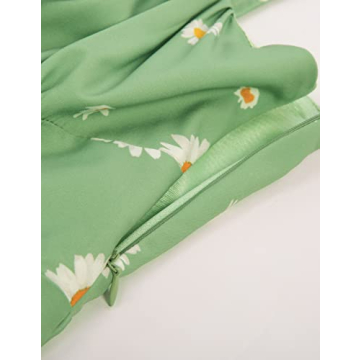 Stylish Women's Vintage Floral Sage Green Dress Online