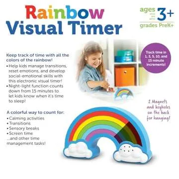 Learning Resources Rainbow Visual Timer, Calming Toys for Kids,Calming Corner, Social Emotional Learning Toys,1 Piece, Ages 3+