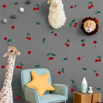 Cherry Wall Decal Stickers for Kitchen Nursery Decor