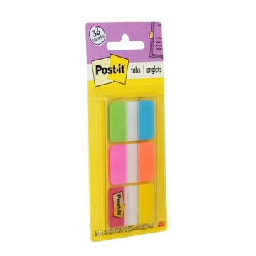 Post-it Tabs for Colorful Organization, 36 Tabs - Durable & Writable