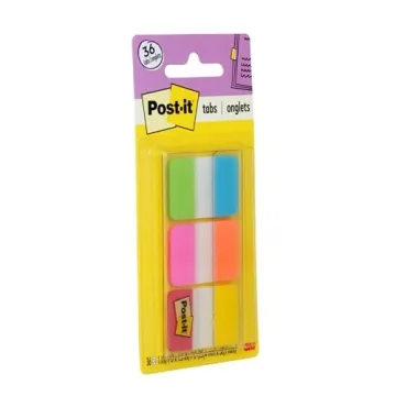 Post-it Tabs for Colorful Organization, 36 Tabs - Durable & Writable