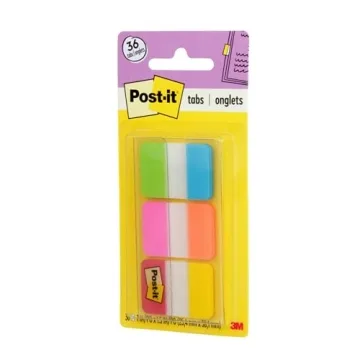 Post-it Tabs for Colorful Organization, 36 Tabs - Durable & Writable