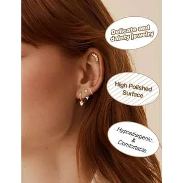 Trendy Gold Hoop Earrings Set - Hypoallergenic & Stylish