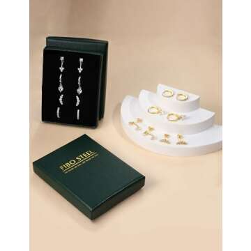 Trendy Gold Hoop Earrings Set - Hypoallergenic & Stylish