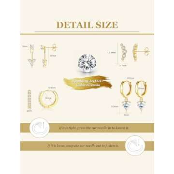 Trendy Gold Hoop Earrings Set - Hypoallergenic & Stylish