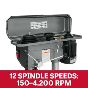 JET 20-Inch Floor Drill Press, 12 Speed, 1-1/2 HP, 115/230V 1Ph (Model JDP-20MF)