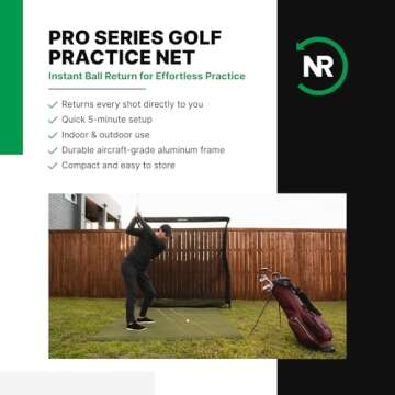 The Net Return Pro Series - Pro Golf & Multi-Sport Practice Net | 8'w x 7'6"h | Trusted By 2x U.S. O...