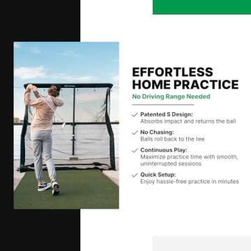 The Net Return Pro Series - Pro Golf & Multi-Sport Practice Net | 8'w x 7'6"h | Trusted By 2x U.S. Open Champion Bryson DeChambeau | #1 Net in Golf | Portable | Indoor or Outdoor | Instant Ball Return