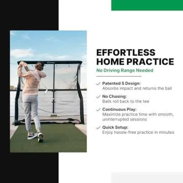 The Net Return Pro Series - Pro Golf & Multi-Sport Practice Net | 8'w x 7'6"h | Trusted By 2x U.S. Open Champion Bryson DeChambeau | #1 Net in Golf | Portable | Indoor or Outdoor | Instant Ball Return