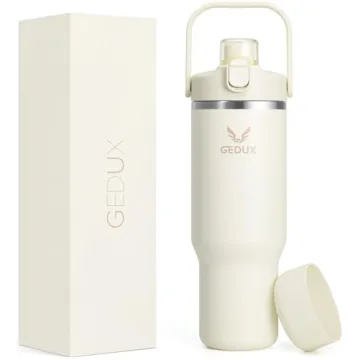 Gedux 40 oz Stainless Steel Tumbler with Handle and Straw - Vacuum Insulated and Stylish for All Occ...