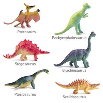 Peruser Dinosaurs Toys 12-Pack - Fun & Educational Dinosaur Figures with Book!
