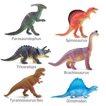 Peruser 12-Pack Dinosaur Toys with Educational Book for Kids