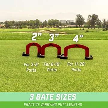 GoSports Align Putting Gates Practice Set: Includes 3 Premium Metal Gates (2 in / 3 in / 4 in) - Use on the Green or at Home!