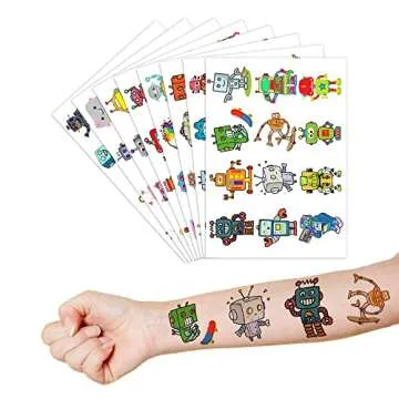 Robot Temporary Tattoos for Kids Birthday Party Fun