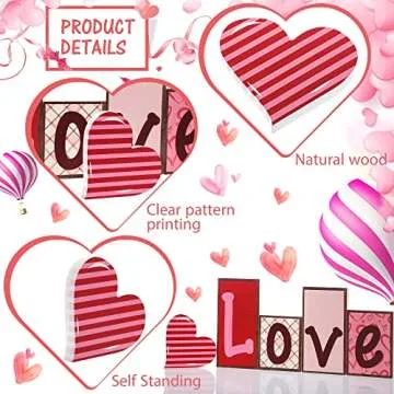 Yalikop Reversible Wooden Blocks for Valentine's and St. Patrick's Day