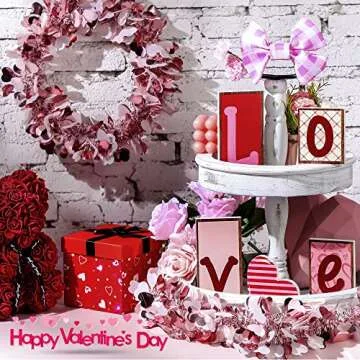 Yalikop Reversible Wooden Blocks for Valentine's and St. Patrick's Day