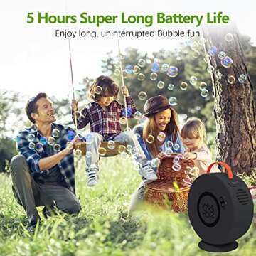 Bubble Machine for Kids Toddlers,Automatic Bubble Blower Rechargeable, 90° 360° Auto Rotatable Portable Bubble Maker Electric Bubbles Toy for 3 4 5 Year Old, Outdoor Wedding Party Birthday Gifts