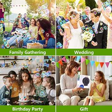 Bubble Machine for Kids Toddlers,Automatic Bubble Blower Rechargeable, 90° 360° Auto Rotatable Portable Bubble Maker Electric Bubbles Toy for 3 4 5 Year Old, Outdoor Wedding Party Birthday Gifts