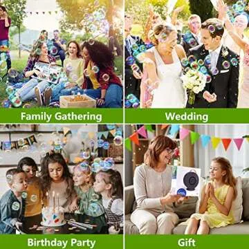 Bubble Machine for Kids Toddlers,Automatic Bubble Blower Rechargeable, 90° 360° Auto Rotatable Portable Bubble Maker Electric Bubbles Toy for 3 4 5 Year Old, Outdoor Wedding Party Birthday Gifts