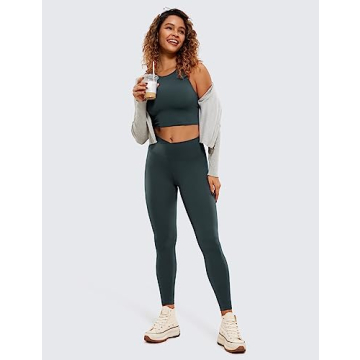 CRZ YOGA Butterluxe Womens V Cross Waist Leggings in Green
