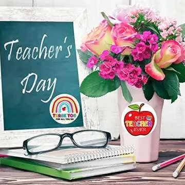 180pcs Thank You Teacher Labels for Gifts and Decorations