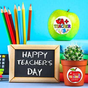 180pcs Thank You Teacher Labels for Gifts and Decorations