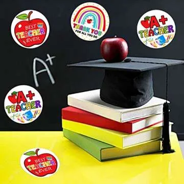 180pcs Thank You Teacher Labels for Gifts and Decorations