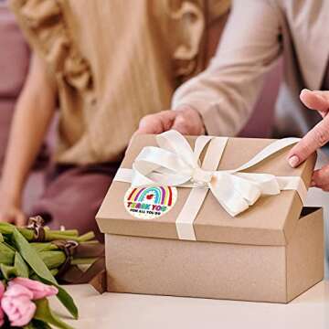 180pcs Thank You Teacher Labels for Gifts and Decorations