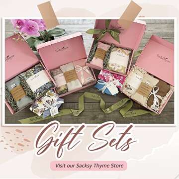 Sacksy Thyme Organic Linen Eye Pillow - Lavender & Flaxseed for Relaxation, Yoga, Stress Relief - Mi...