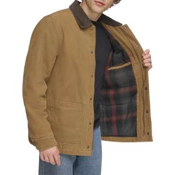 Levi's Men's Cotton Canvas Chore Coat, Worker Brown