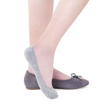 Ultra Low Cut No Show Socks for Women - Non Slip 5 Pairs