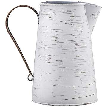 Precious Moments Every Day is A Gift Rustic Farmhouse Distressed Metal Decorative Container & Vase H...